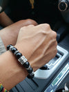 Premium Engraved Matte Faced/Polished Onyx Men's Bracelet US