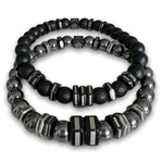 Premium Engraved Hematite and Matte Onyx Set