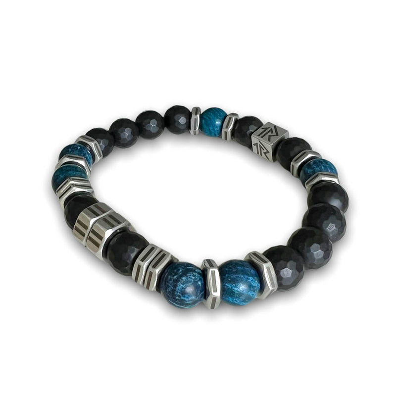 Premium Engraved Matte  Onyx and Apatite